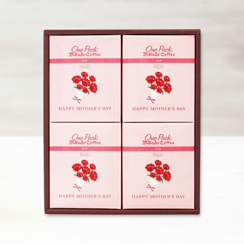 【母の日パッケージ】ドリップバッグコーヒーリッチブレンド【16枚】のギフトOP-20AM〈各1枚：8ｇ〉